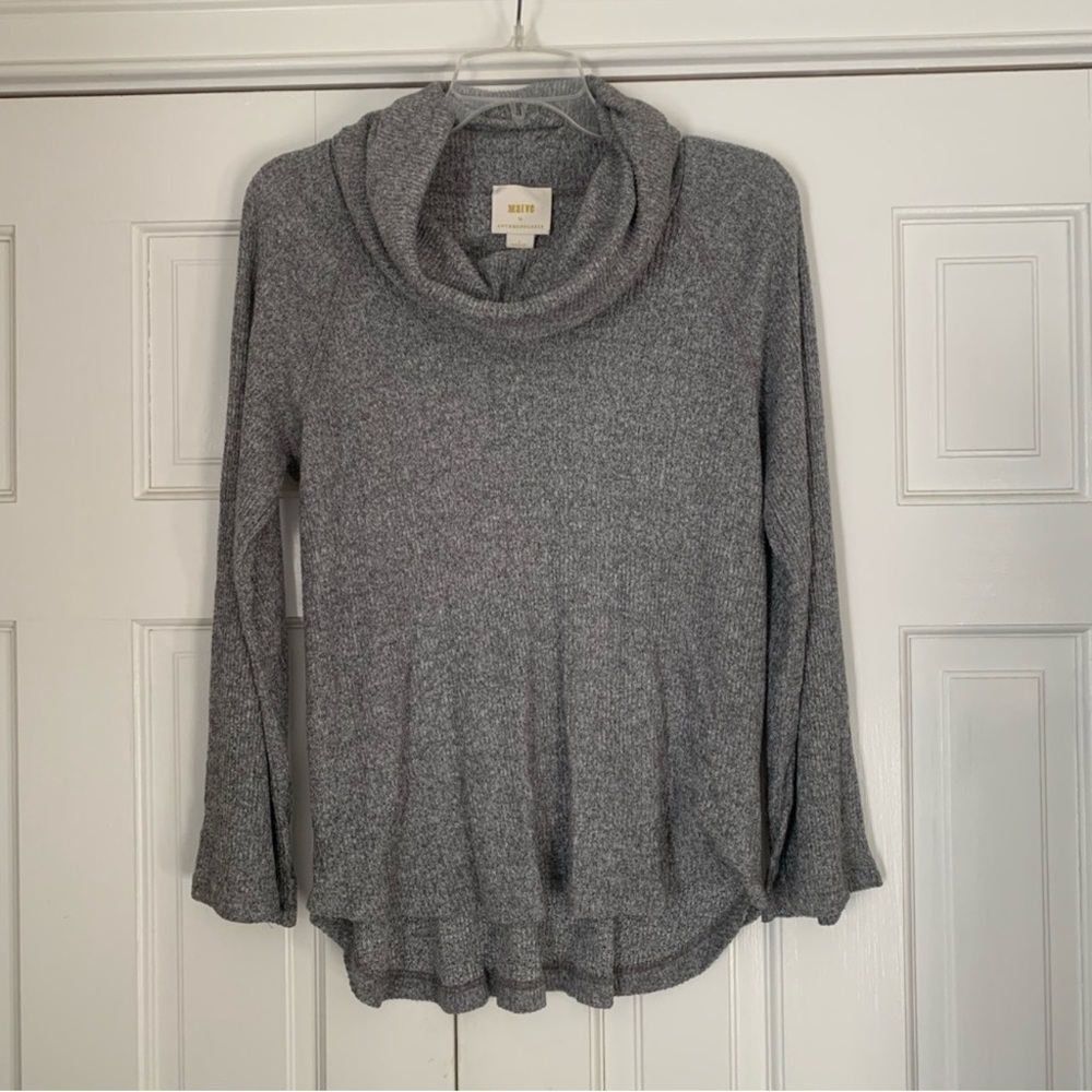 Maeve Cowl Neck Ribbed Lightweight Sweater - Small. T